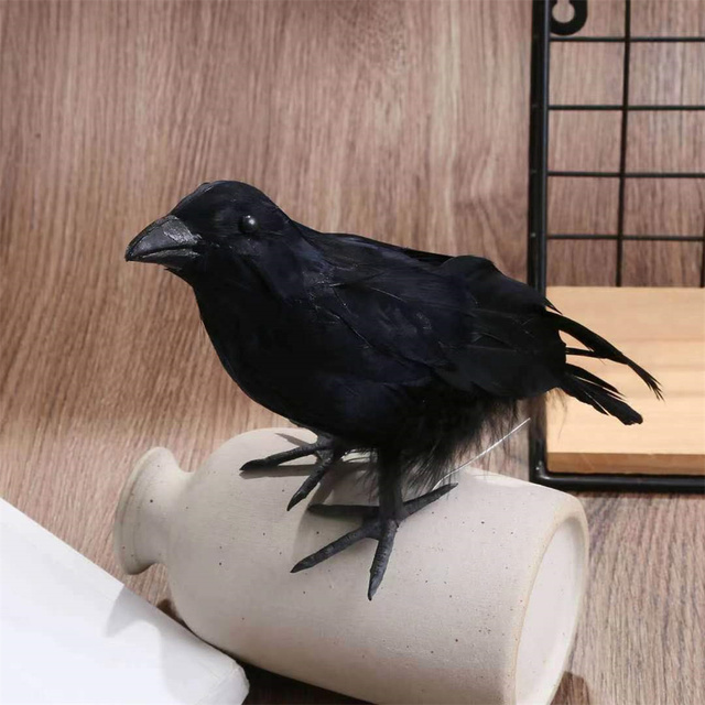 Model zwierzęcia - symulacja czarnego wrona (12 sztuk) - 18x10 cm - Wianko - 40