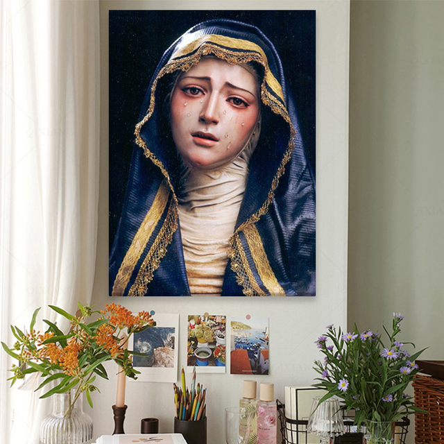 Plakat dekoracyjny Maria Girl religijna wiara, gotowy do powieszenia, dla nastoletnich dziewczyn - nowoczesny dodatek do salonu - Wianko - 5