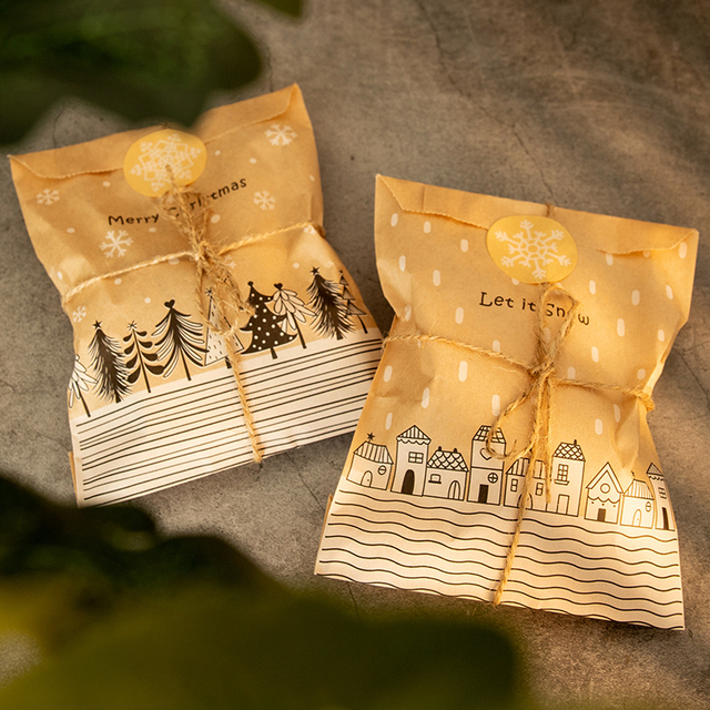Zestaw 24 papierowych kopert Vintage w stylu pakowym, ozdobione motywem wesołych świąt z jeleniem Świętego Mikołaja, idealne na prezenty, zaproszenia, artykuły biurowe - Wianko - 5