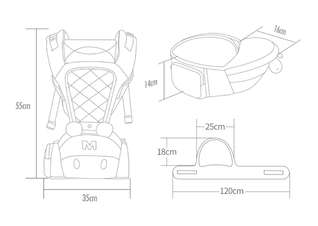 Nosidełko ergonomiczne dla niemowląt Disney 0-36 miesięcy Hipseat 20kg, wygodna chusta do noszenia dziecka - Wianko - 16