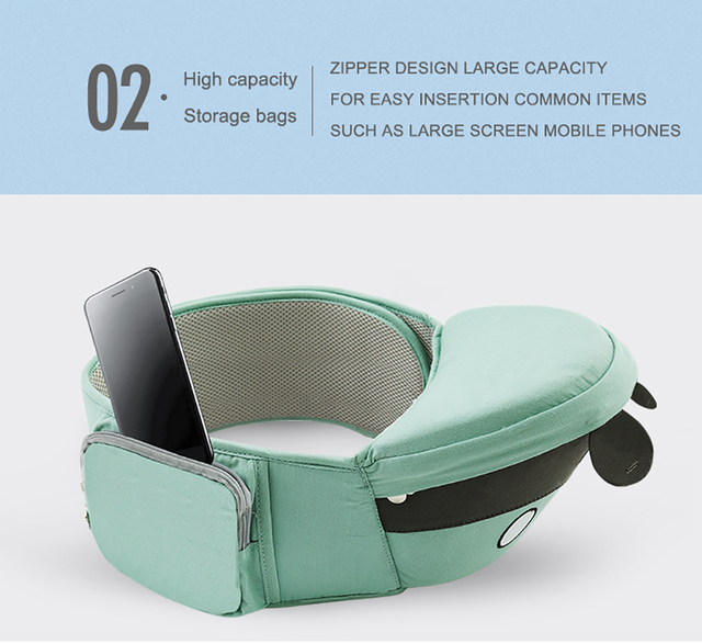Nosidełko ergonomiczne dla niemowląt Disney 0-36 miesięcy Hipseat 20kg, wygodna chusta do noszenia dziecka - Wianko - 11