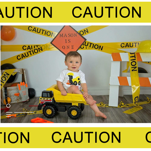 Taśma ostrzegawcza linii budowlanej, żółty pojazd budowlany, dekoracje świąteczne dla dzieci - Wianko - 7