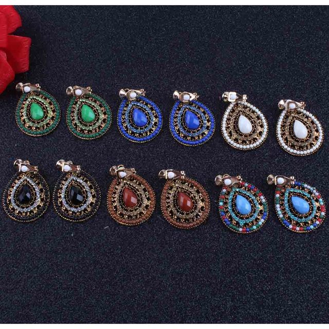 Nausznice 6 kolorów Bijoux Bohemia - biżuteria klipsy na uszy w stylu vintage - Wianko - 8