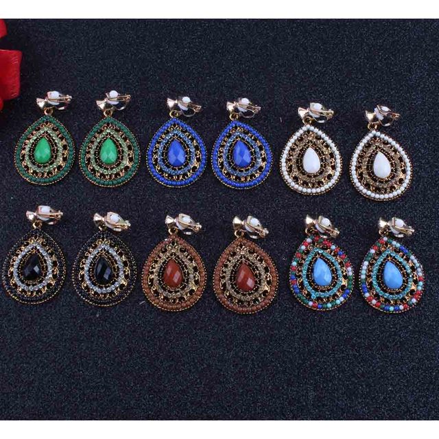 Nausznice 6 kolorów Bijoux Bohemia - biżuteria klipsy na uszy w stylu vintage - Wianko - 7