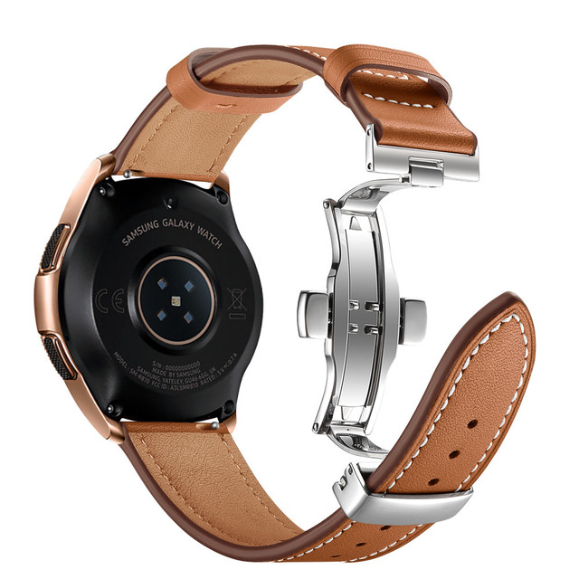 Skórzany pasek do Samsung Galaxy Watch 4/3 klasyczny 46mm/42mm/41mm/45mm, aktywny 2 40mm/44mm (20mm/22mm) - Wianko - 3