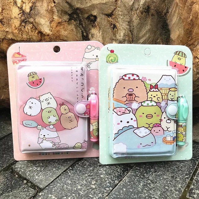 Kawaii Anime Sumikko Gurashi - przenośny kieszonkowy notatnik z piórem - Wianko - 1