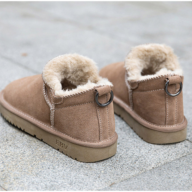 Damskie zimowe buty śniegowe Plus aksamitne antypoślizgowe trzewiki odkryte nowe płaskie damskie buty chlebowe - Wianko - 6