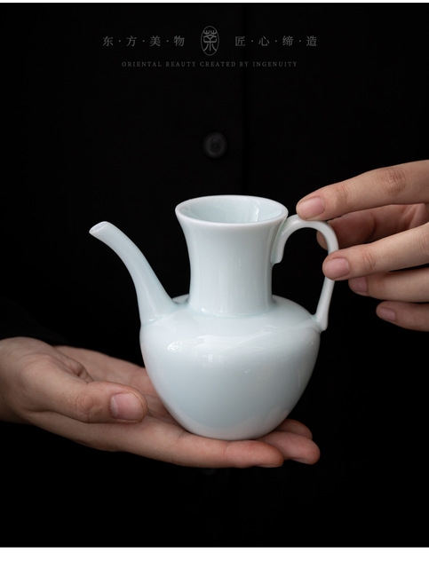 Duża ceramiczna filiżanka do herbaty chińskiej PINNY 260 ml celadon Kung Fu Chahai z cienką oprawką i retro wzorem - tradycyjne naczynie do picia - Wianko - 13
