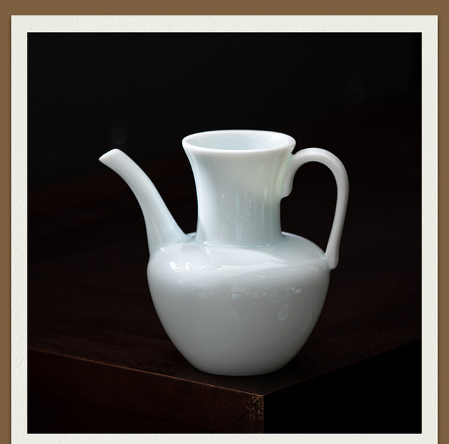 Duża ceramiczna filiżanka do herbaty chińskiej PINNY 260 ml celadon Kung Fu Chahai z cienką oprawką i retro wzorem - tradycyjne naczynie do picia - Wianko - 2