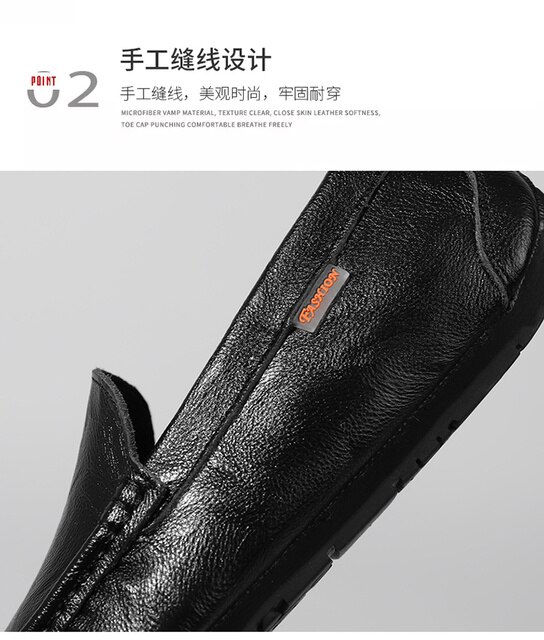 Mokasyny męskie luksusowego projektanta - Zapatos De Hombre Slip-On skórzane, dorosłe, miękkie, płaskie buty wsuwane - Wianko - 7
