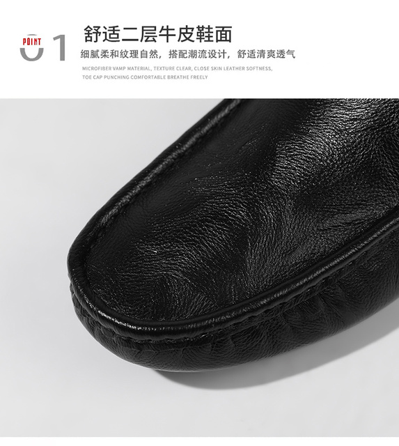 Mokasyny męskie luksusowego projektanta - Zapatos De Hombre Slip-On skórzane, dorosłe, miękkie, płaskie buty wsuwane - Wianko - 6
