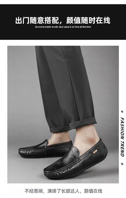 Mokasyny męskie luksusowego projektanta - Zapatos De Hombre Slip-On skórzane, dorosłe, miękkie, płaskie buty wsuwane - Wianko - 10