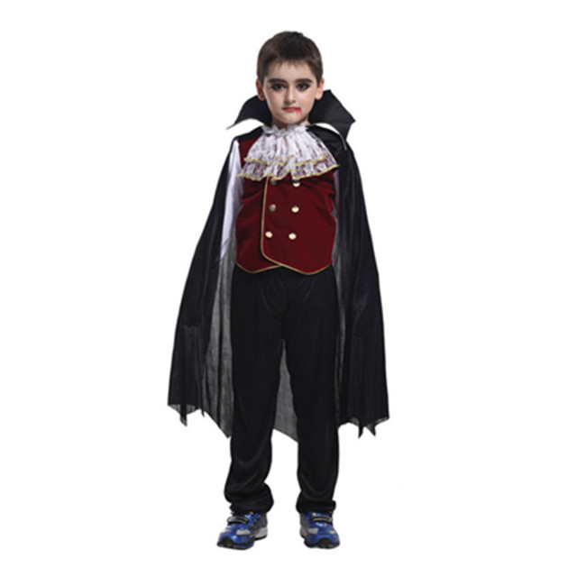 Kostium Wampira Cosplay Karnawał Party Halloween dla Dzieci - Chłopcy i Dziewczęta, Hrabia Dracula Gothic Książę i Księżniczka - Wianko - 9