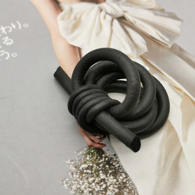 Pierścień gumowy UKEBAY Handmade o elastycznej linie, miękki i czarny, w stylu bohemia, vintage, dla kobiet - biżuteria palcowa - Wianko - 3