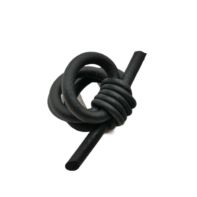 Pierścień gumowy UKEBAY Handmade o elastycznej linie, miękki i czarny, w stylu bohemia, vintage, dla kobiet - biżuteria palcowa - Wianko - 6