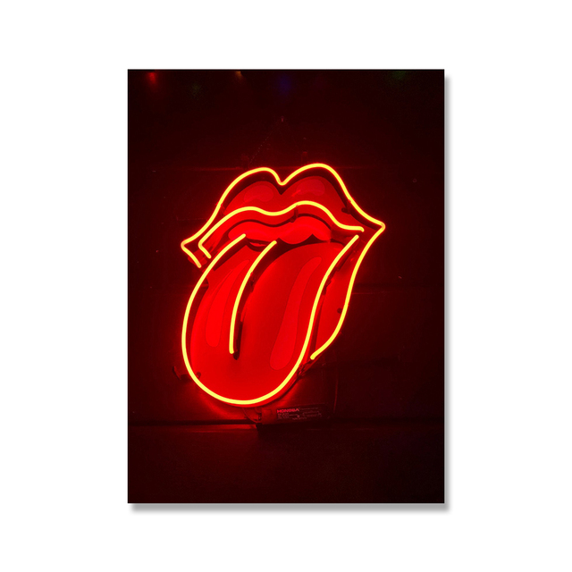 Rude Finger Line - Środkowy odcisk palca - Nowoczesne i śmieszne Line Art na ścianę - Plakat Rolling Stones do dekoracji wnętrz biurowych - Wianko - 11