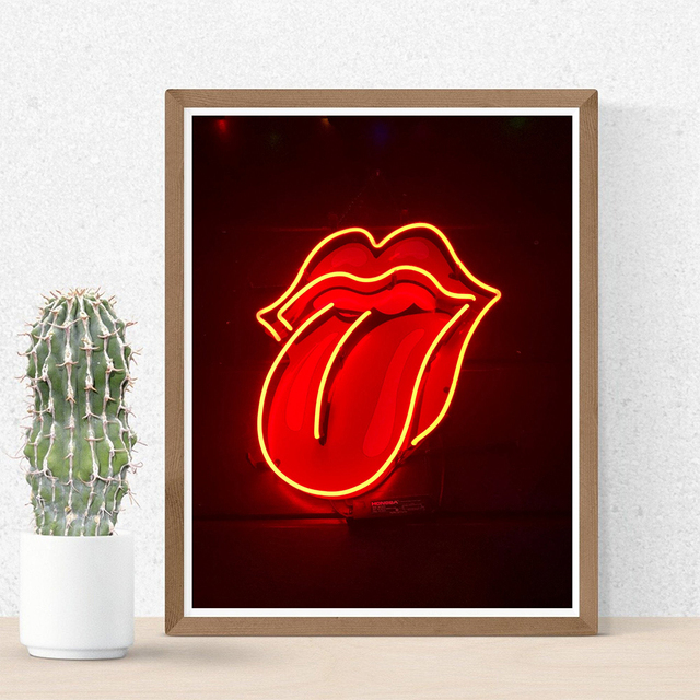 Rude Finger Line - Środkowy odcisk palca - Nowoczesne i śmieszne Line Art na ścianę - Plakat Rolling Stones do dekoracji wnętrz biurowych - Wianko - 5