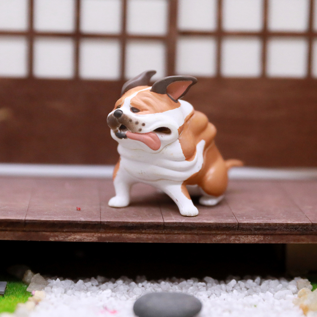 Figurka kot model psa z japońskiego Anime QUALIA - zabawka Gashapon upwind animal, ozdoba stołowa - Wianko - 3