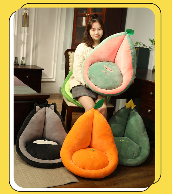 Pluszowa poduszka do siedzenia z nadzieniem awokado, arbuzem i brzoskwiniami z wzorami zwierząt - idealna dekoracja dla dzieci i dorosłych - Wianko - 13