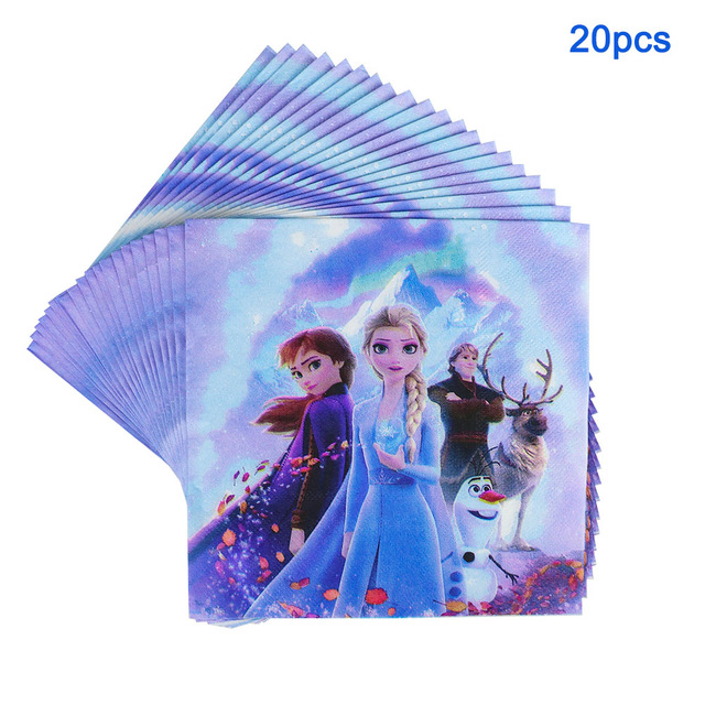 Zestaw jednorazowych naczyń Disney dla dziewczyn - Księżniczka Mrożone, tematyczna impreza z talerzami, kubkami i dekoracjami na urodziny i przyjęcie dla dziewczynek - 83 sztuki - Wianko - 8