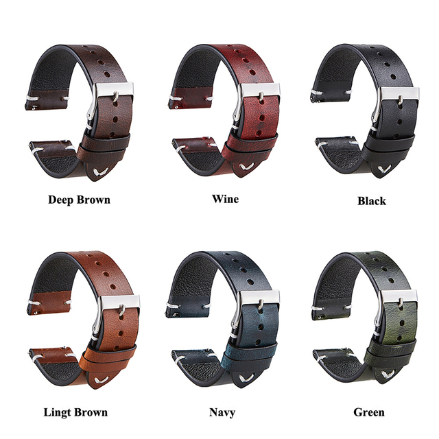 Pasek do zegarka Vintage z naturalnej skóry wołowej, szerokość 20mm-22mm, dla kobiet i mężczyzn, kompatybilny z zegarkami DW Daniel Wellington - Wianko - 2