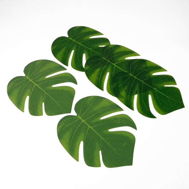 12 sztuk tkaniny sztuczne liście palmowe - dekoracja na imprezy tematyczne: Luau Party, Jungle, Beach - Wianko - 6