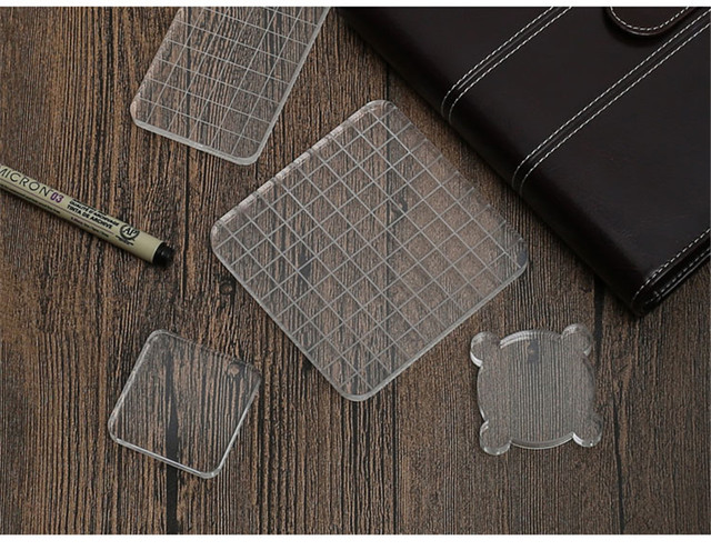 Przezroczyste akrylowe znaczki w uchwycie do bloków/Bullet Journal - narzędzia DIY do robienia ręcznie notatników, albumów fotograficznych i kart - Wianko - 7