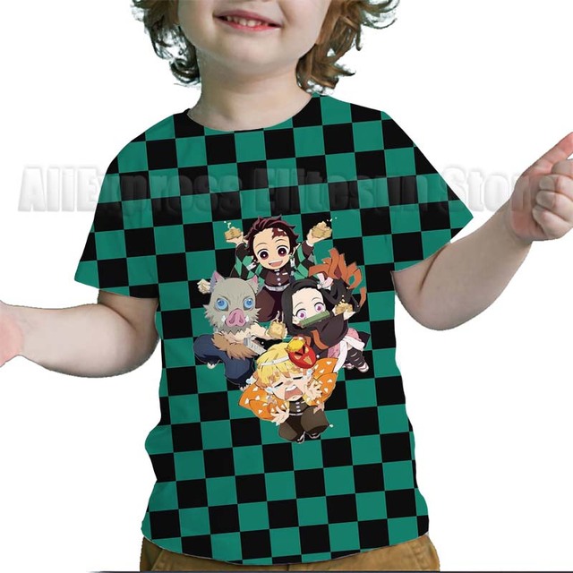 Dziecięce koszulki z krótkim rękawem Demon Slayer 3D - maluchy, Cartoon Anime, letnie chłopcy i dziewczęta - Wianko - 4