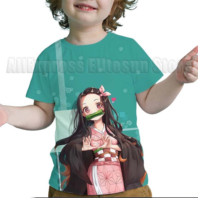 Dziecięce koszulki z krótkim rękawem Demon Slayer 3D - maluchy, Cartoon Anime, letnie chłopcy i dziewczęta - Wianko - 18
