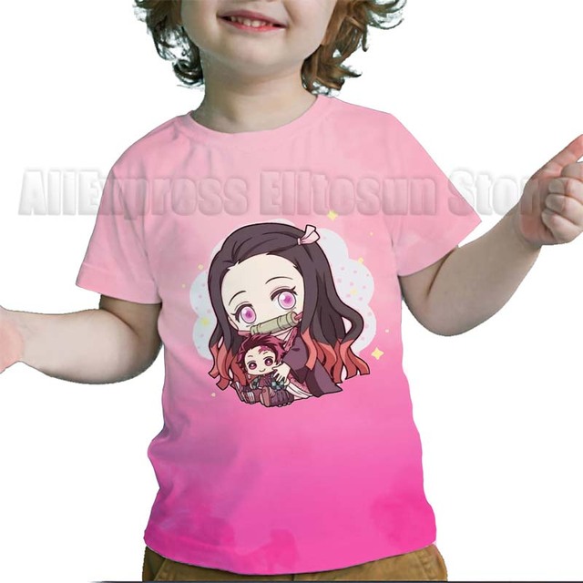 Dziecięce koszulki z krótkim rękawem Demon Slayer 3D - maluchy, Cartoon Anime, letnie chłopcy i dziewczęta - Wianko - 11
