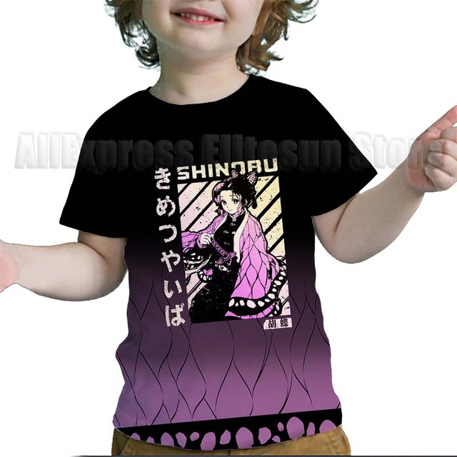 Dziecięce koszulki z krótkim rękawem Demon Slayer 3D - maluchy, Cartoon Anime, letnie chłopcy i dziewczęta - Wianko - 9