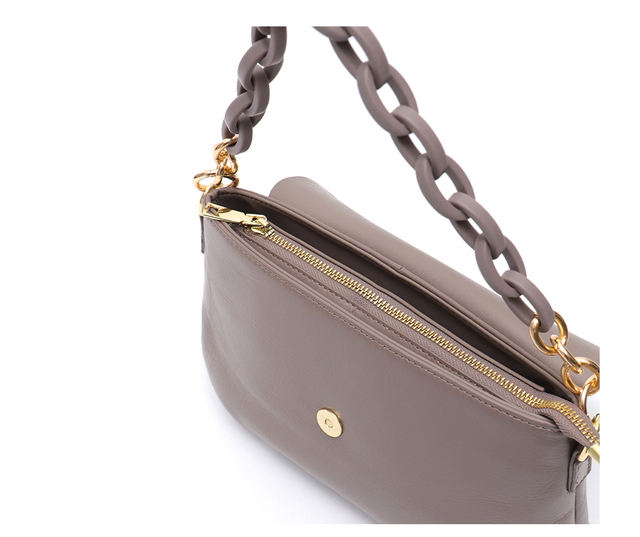 Luksusowa skórzana torba na ramię dla kobiet z łańcuchowym uchwytem - miękka torebka Messenger dla codziennego użytku - Wianko - 12