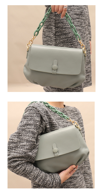 Luksusowa skórzana torba na ramię dla kobiet z łańcuchowym uchwytem - miękka torebka Messenger dla codziennego użytku - Wianko - 8