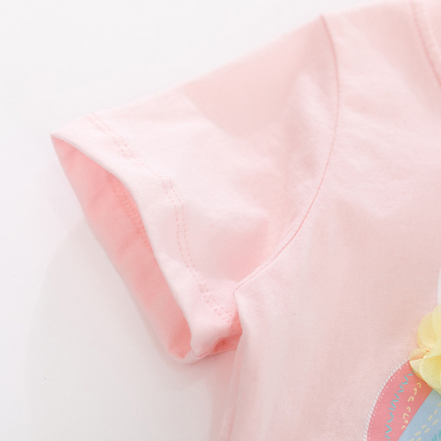 Little Maven Koszulka z nadrukiem jednorożca dla dziewczynki, letnia kolekcja 2021, różowa, marka bawełniana, rozmiary 2-7 lat - Wianko - 12