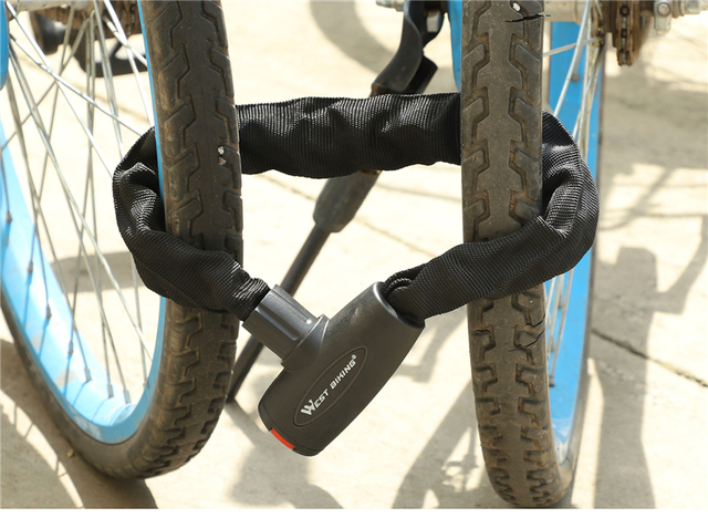 WEST BIKING - Blokada rowerowa stalowa Anti-theft łańcuch rowerowy z 2 kluczami, 0.6M / 0.9M / 1.2M, wzmocnione bezpieczeństwo - Wianko - 13