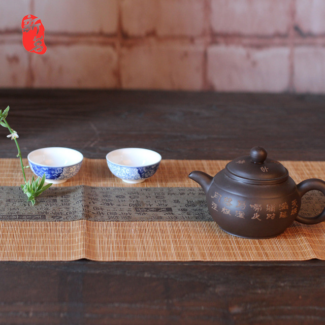 Stolik do herbaty z bambusową matą, idealny do ceremonii Gongfu - Wianko - 8