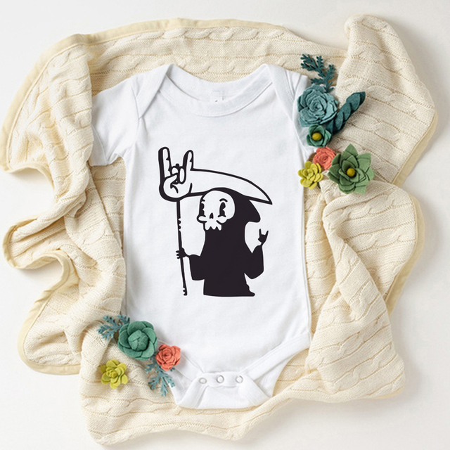 Gothic Harajuku body niemowlęce - szatan i kot graficzny, USA, nowy styl - Hipster, dla chłopca, dla dziewczynki, casual, trendy - Wianko - 7