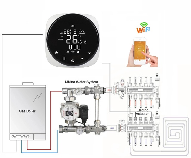 Tuya inteligentny regulator temperatury Wifi do ogrzewania podłogowego z Alexa Google Home - Wianko - 3