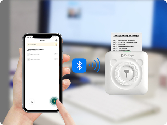 Peripage przenośna drukarka fotograficzna Bluetooth 4.0 bezprzewodowa atramentowa Mini kieszeń na iOS Android PC, w miękkim etui Fotos - Wianko - 3