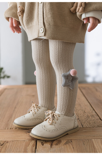 Dziewczęce bawełniane rajstopy jednolitego koloru, casual, 0-10 lat - Wianko - 2