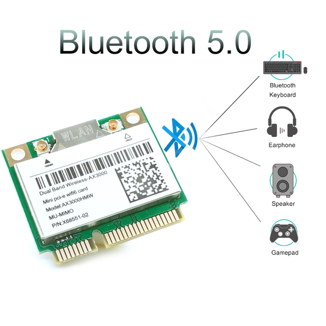 Karta sieciowa Wi-Fi 6 Intel AX200 AX200HMW z Bluetooth 5.0 - PK 9260AC 8265ac 2974 Mb/s Windows 10 - Wianko - 3