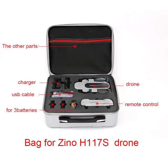 Czarny twardy plecak na ramię dla drona Hubsan X4 Zino H117S - Wianko - 7
