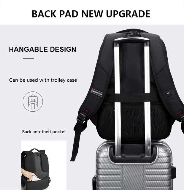 Męski plecak oxford anty-złodziej z portem USB, wodoodporny, podróżny, styl retro, 15/17 cali - Wianko - 15