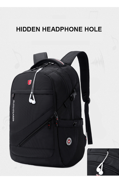 Męski plecak oxford anty-złodziej z portem USB, wodoodporny, podróżny, styl retro, 15/17 cali - Wianko - 3