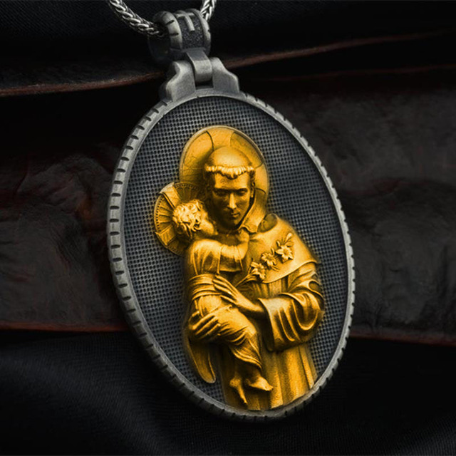 Męski naszyjnik z wisiorkiem religijnym - Jezus na krzyżu - biżuteria chrześcijańska złota i srebrna - Wianko - 13