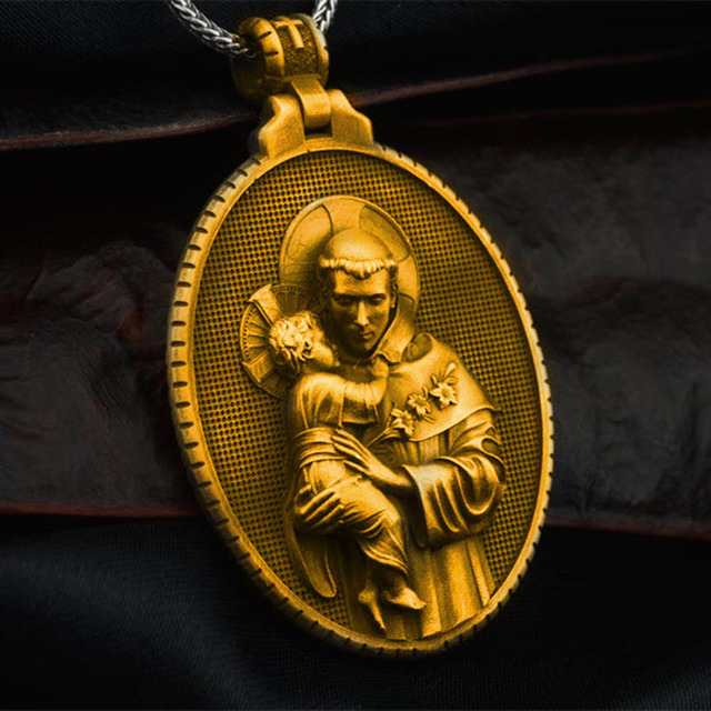 Męski naszyjnik z wisiorkiem religijnym - Jezus na krzyżu - biżuteria chrześcijańska złota i srebrna - Wianko - 14