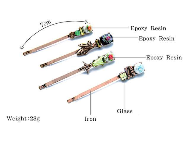 Zestaw kwiatowych spinek do włosów w stylu boho - mix vintage i ręcznie wykonane, idealny prezent na randkę - Wianko - 52