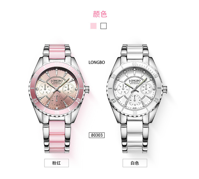 Damski zegarek LONGBO 80303 – kwarcowy, nowa kolekcja, elegancki design, luksusowe wykończenie ceramiczne - Wianko - 5