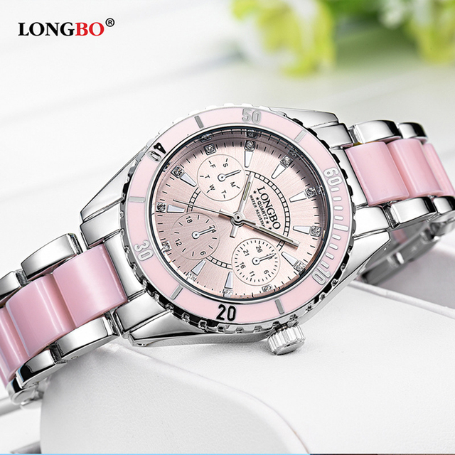 Damski zegarek LONGBO 80303 – kwarcowy, nowa kolekcja, elegancki design, luksusowe wykończenie ceramiczne - Wianko - 1