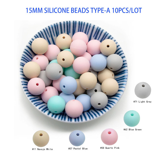 Gryzak dla dzieci z kulki silikonowe Lentil Pearl Abacus Cute-idea 9/12/15/19mm - pakiet 10 sztuk - Wianko - 17